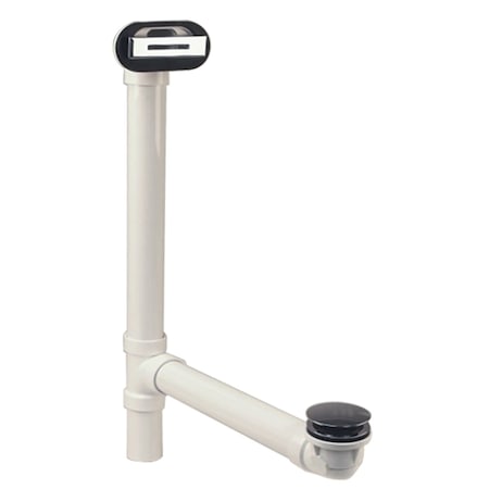 Westbrass Sch. 40 PVC Tub Waste, W/ Tip-Toe Drain, and Linear Overflow, in Polished Chrome D493244LD-26